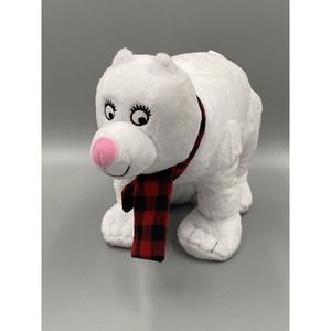 Macy’s 13” White Polar Bear Plush Stuffed Animal Wearing Scarf